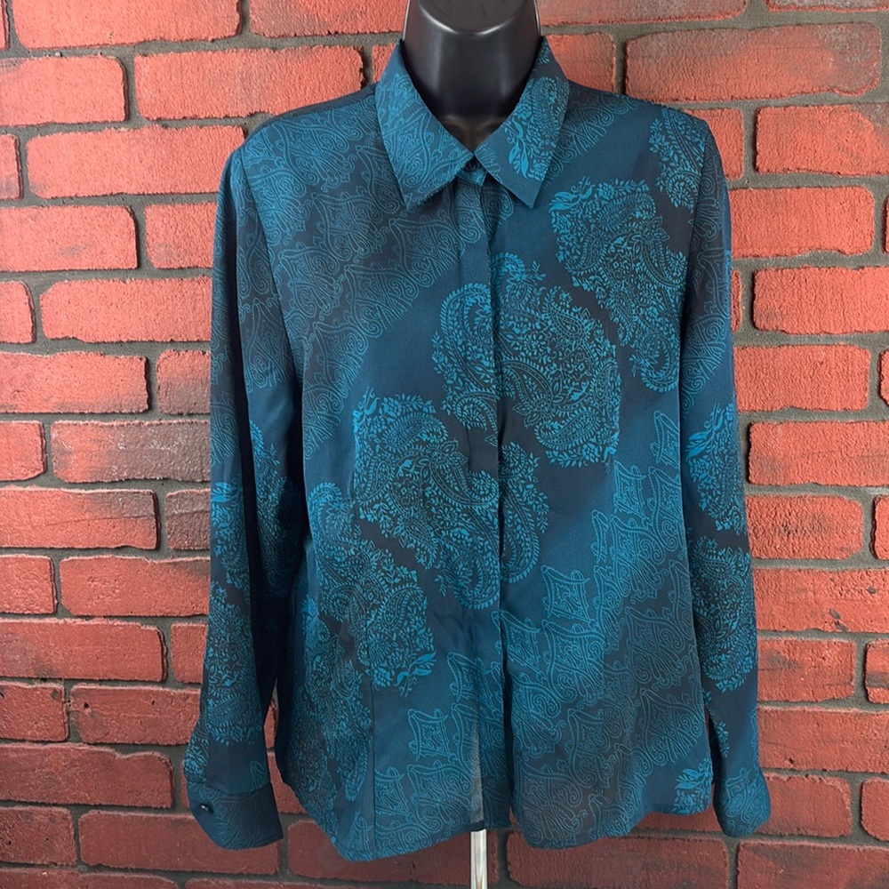 Norton McNaughton Shirt‎ Womans 12 Sheer Paisley